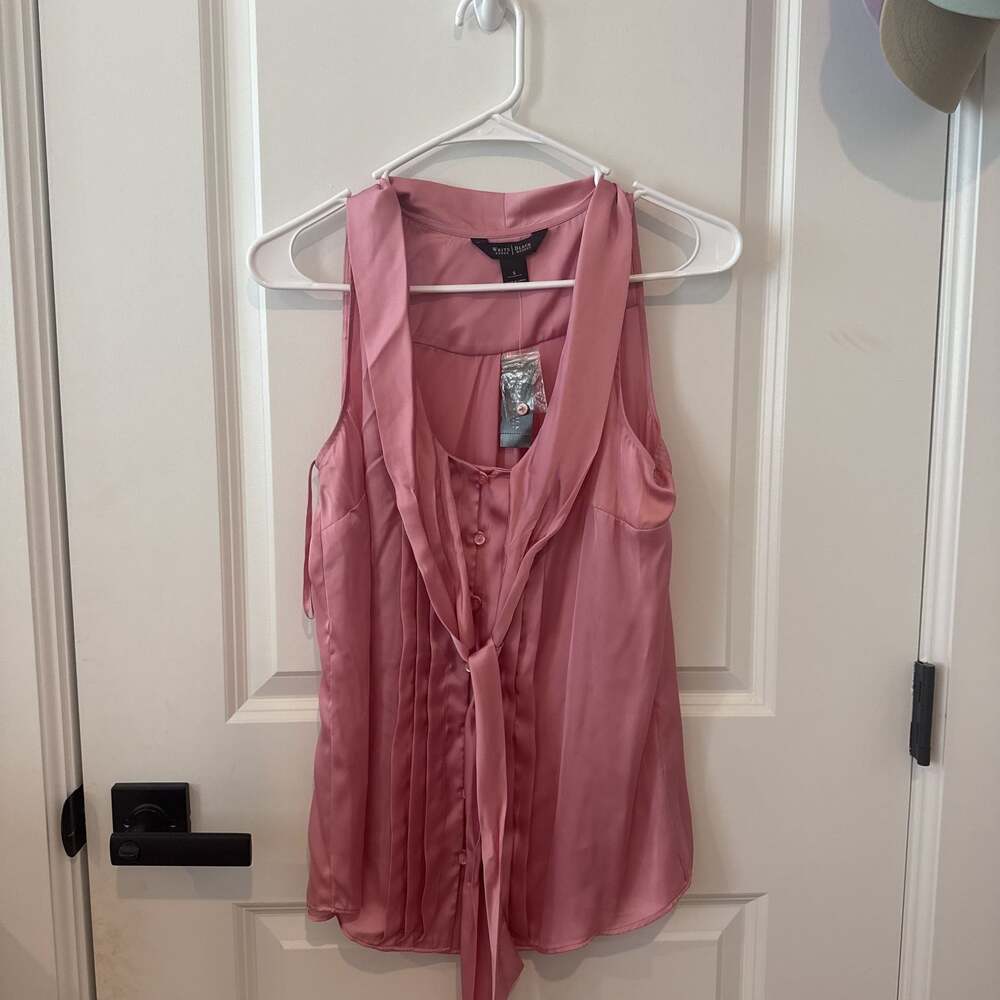 White House Black Market Pink Sleeveless Blouse